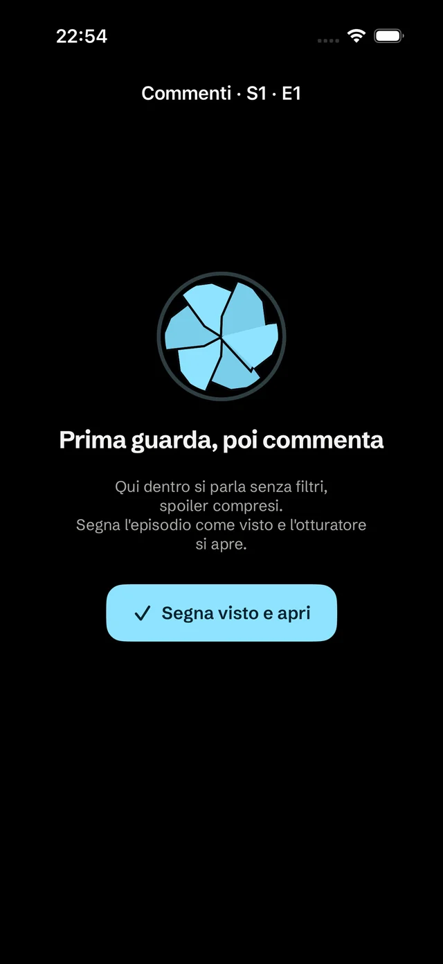 Il cancello: 'Prima guarda, poi commenta', con l'otturatore chiuso.