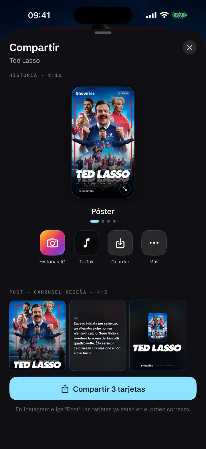 Editor para compartir una historia