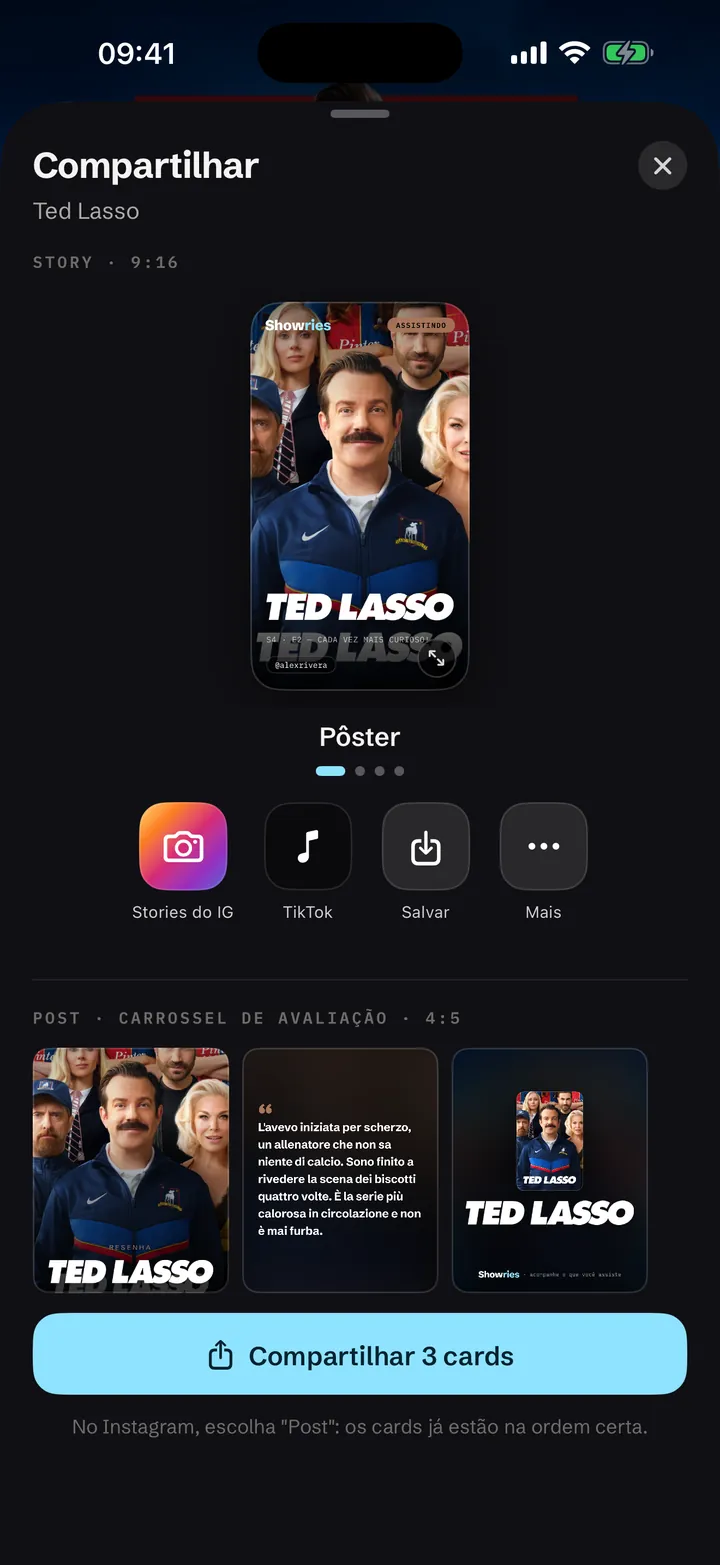 Editor para compartilhar um story